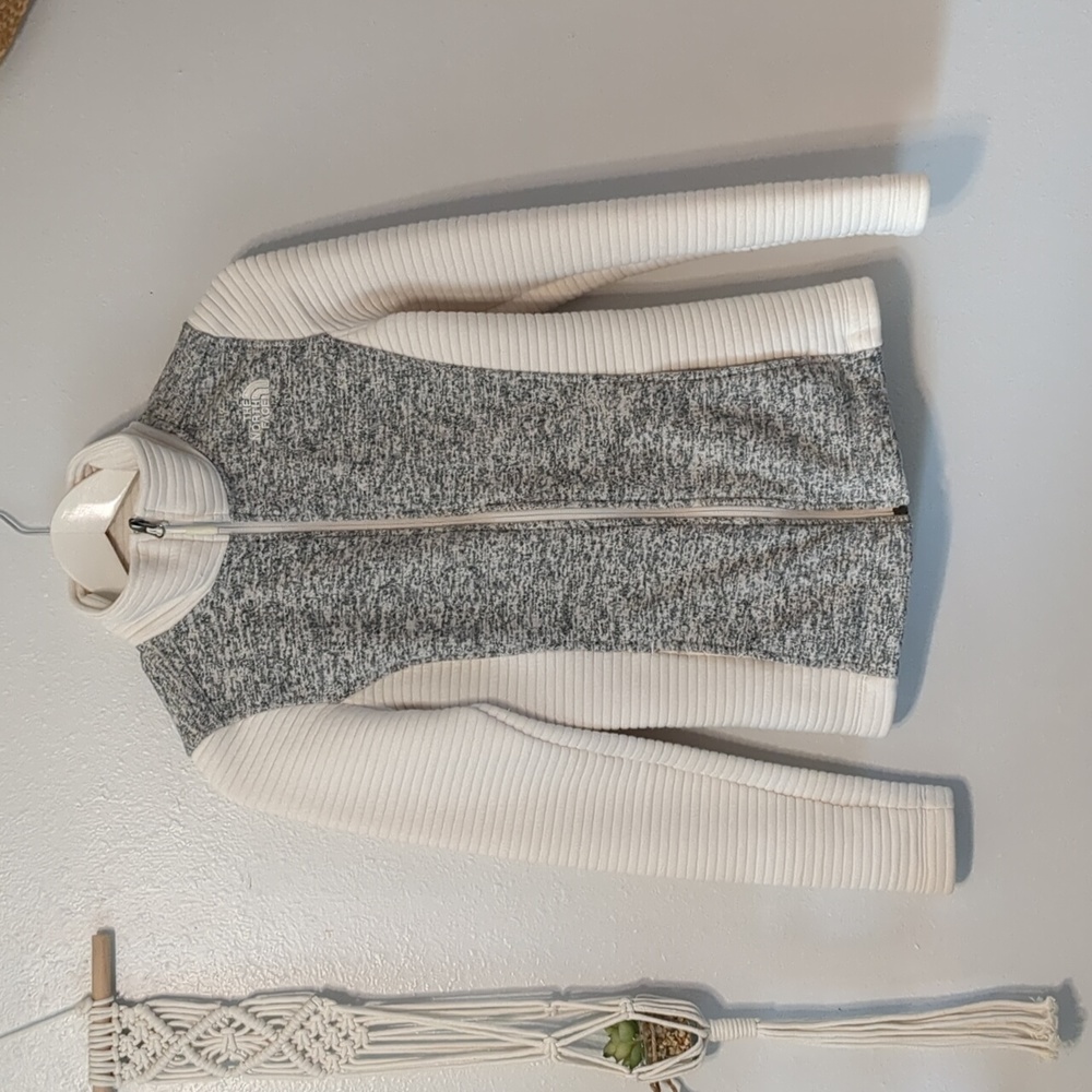The North Face Mixed Medium Ribbed Knit Zip Front Jacket XS